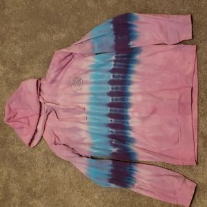 Womens Small Ivory Ella Tie Dye Hoodie